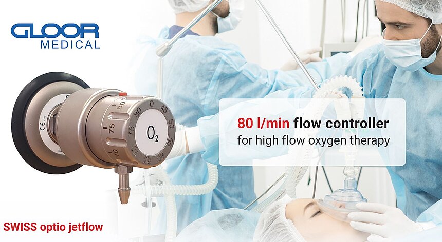 Flowdosierer SWISS optio jetflow für High-Flow Sauerstoff-Therapie
