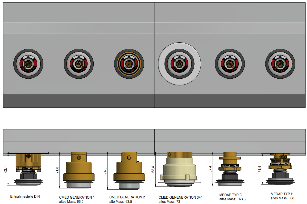 Adapter to terminal units Adapter to terminal units